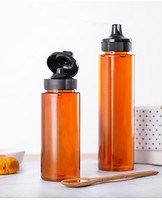 Botol Saus Tutup Flip Top Silinder Desain Baru 125ml/258ml/360ml Botol Plastik PET Transparan Cetak Kustom Food-Grade