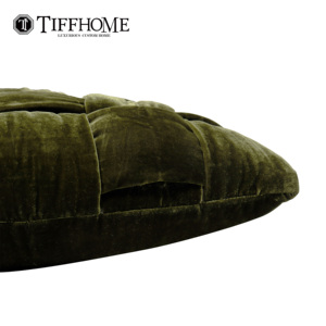 TIFFHOME Fodere per Cuscini in Velluto <span class=keywords><strong>Verde</strong></span> Scuro Tessuto a Mano, Federe Decorative Organiche Personalizzate per Sedia, Divano, Camera da Letto, Soggiorno - Product Image 4