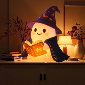 Halloween-Geister-Tischlampe aus Kunstharz mit Batteriebetrieb, Leselicht und Dekoration für Innenräume - Product Image 2