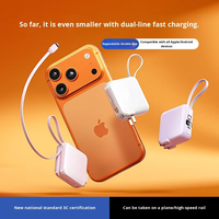 Mini Banco de Energía 3 en 1 con Enchufe y Cable, Carga Superrápida, 20000 mAh, Ligero y Portátil, Banco de Energía 3C