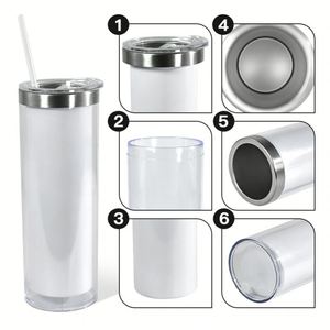 Gobelet isotherme 20oz à double paroi en acier inoxydable et plastique, avec intérieur pour sublimation, design boule à neige et paillettes, pour soda, bière, café - Product Image 3