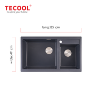 Évier de cuisine double cuve en acier inoxydable, fabrication industrielle, avec robinet, design moderne, à encastrer, épaisseur personnalisable, Meilleure Marque, Offre Spéciale
