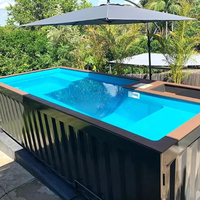 Piscine Conteneur Intégrée Grande Piscine Enterrée Expédition Économique Piscine Conteneur 15 pieds 8x4 24 m² Piscines de Plongée en Verre dans Conteneur