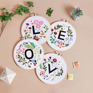 Keluaran baru Kit bordir rumah cinta buatan tangan pemula <span class=keywords><strong>set</strong></span> jahit silang benang bunga alat untuk kerajinan kain tekstil untuk - Product Image 2