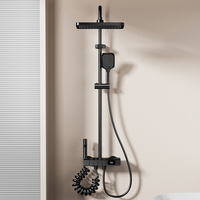 Ensemble de douche thermostatique pour hôtel avec affichage numérique, finition bronze, 4 fonctions, pommeau de pluie, douchette à main, pulvérisateur de bidet, vente en gros usine