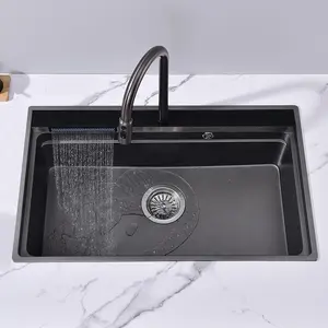 Raindance Rectangular 304 Bowl Undermount Stainless Steel Apron Intellisense Smart Waterfall Kitchen Sink