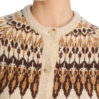 Fournisseur en gros – Nouveauté : Cardigan en maille jacquard à col rond pour femme, coupe ample, idéal pour les trajets quotidiens, veste en tricot, vêtement d'extérieur pour l'automne