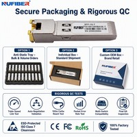 Modul Transceiver Tembaga 1000BASE-T SFP RJ45 100 Gigabit SFP-T 100m untuk Solusi Kustom ISP Telekomunikasi OEM ODM Grosir