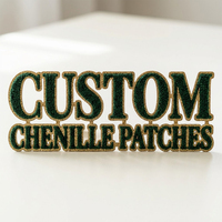 Patchs brodés 3D personnalisés, lettres et animaux, patchs tissés, thermocollants, en chenille, pour vêtements