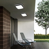 Applique murale LED carrée en aluminium étanche IP65 avec diffuseur en verre trempé, durée de vie de 50 000 heures, pour la décoration extérieure moderne de la maison