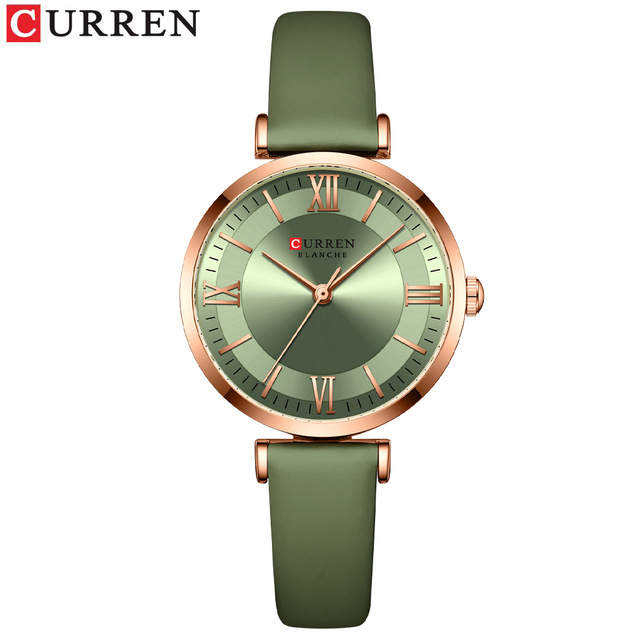 3 Rose Case Light Green Dial Light Green Band