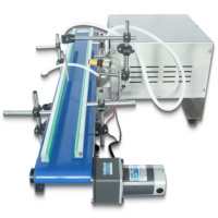 Machine de remplissage semi-automatique multi-têtes pour ligne d'assemblage, vin, détergent, bière, boissons, huile essentielle, liquide, avec convoyeur