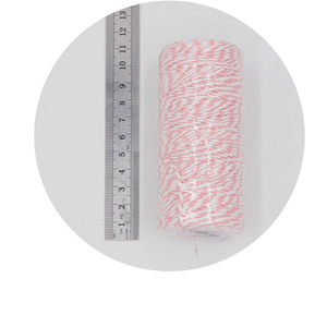 100m 2MM高強度3ストランド色ストライプクラフトコットンベイカーひもロープコード100m DIY包装パック用 - Product Image 5