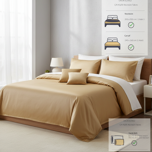 Varol Royal Satin 300TC Duvet Cover Set Solid Lisa Design 4-Piece Home Use - Product Image 3