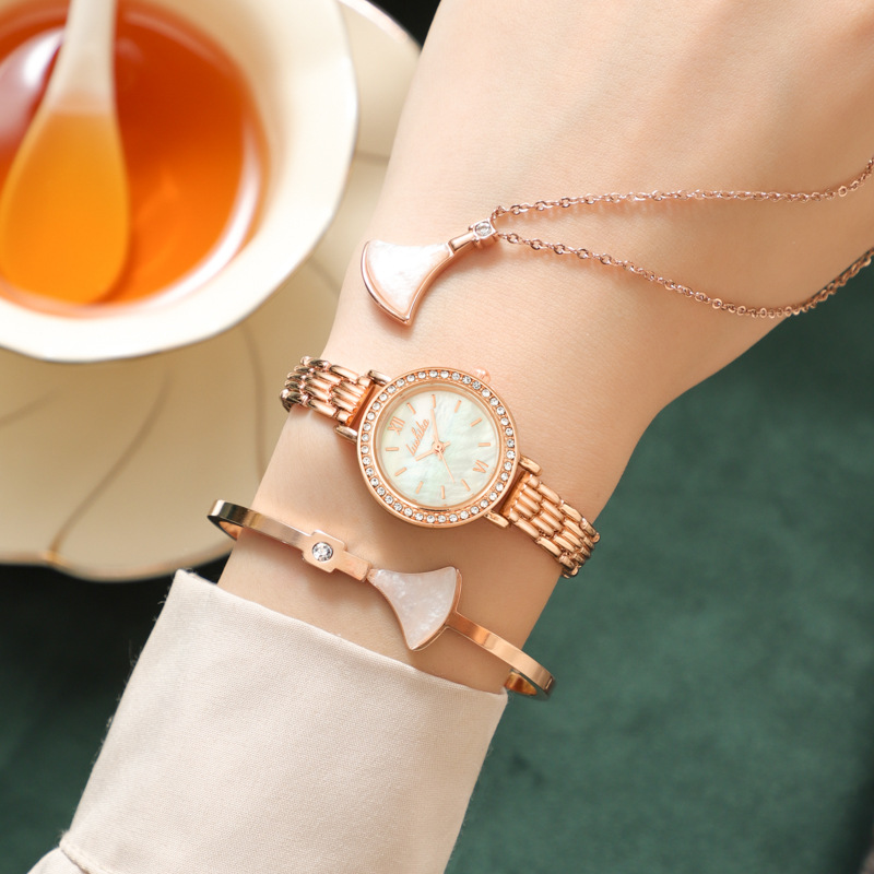 gold dress watches women Women's Ceramic Stainless Steel Dress Watch With Date main image 1
