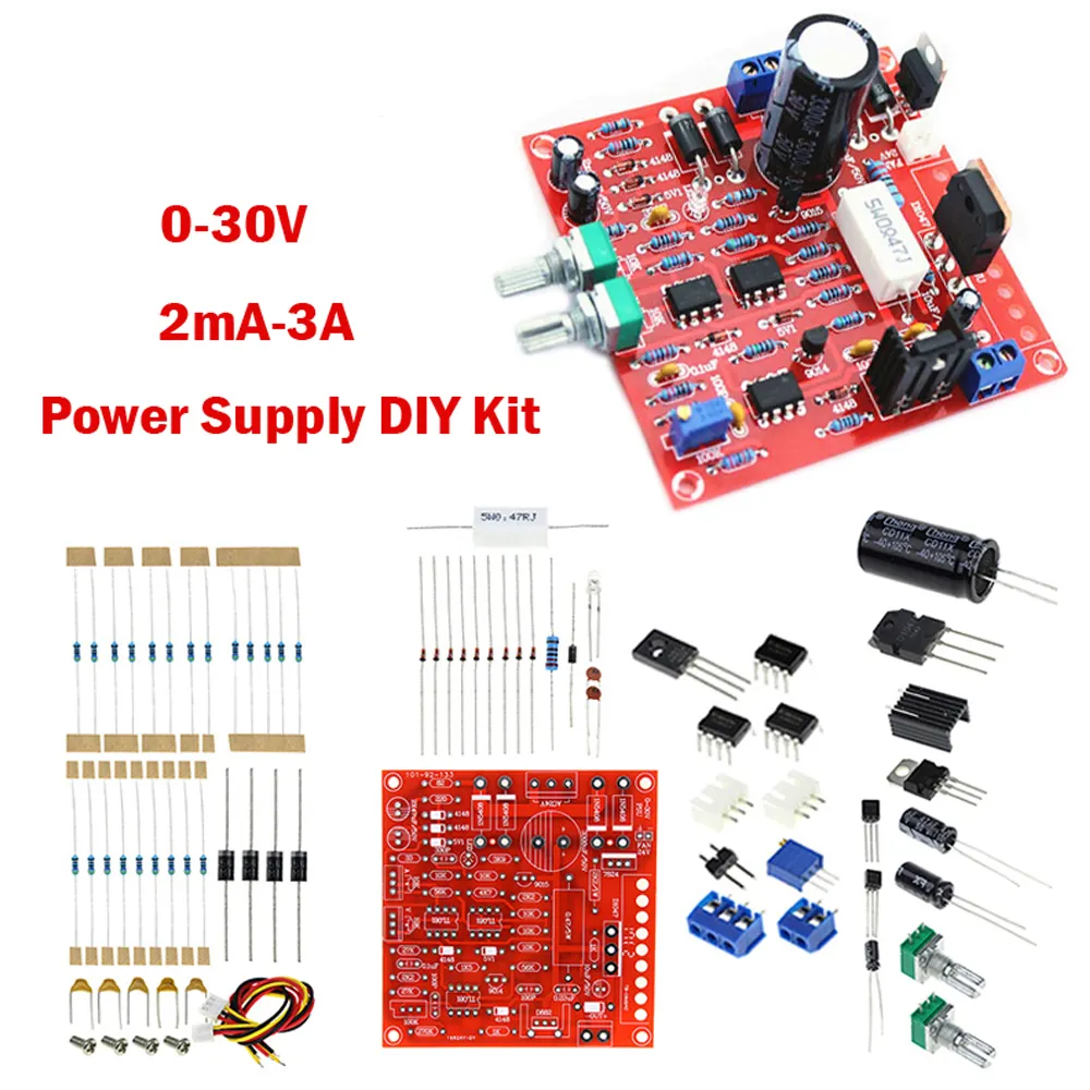 DIY Kit DC Regulated Power Supply Module 0-30V 2mA-3A Adjustable For DIY Kit Short Circuit Current Limiting Protection