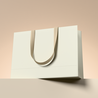 Sac classique réutilisable, durable et recyclable en carton ivoire avec poignées en corde de coton, imprimé offset personnalisable pour chaussures et vêtements
