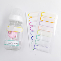 Étiquette adhésive en papier synthétique étanche et résistante à la déchirure, étiquette de nom de dessin animé facile à écrire pour les gobelets pour enfants estampillés