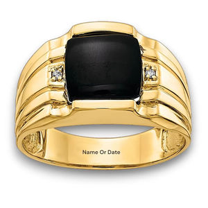 Anillo de Eternidad para Hombre en Plata de Ley 925 con Ónix Negro, Joyería Hecha a Mano, Estilo Clásico con Engaste en Barra - Product Image 1