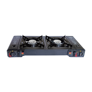 Réchaud de <span class=keywords><strong>camping</strong></span> <span class=keywords><strong>portable</strong></span> d'extérieur à double brûleur, design modulable, à gaz butane, résistant au vent, avec allumage, capacité 5+ personnes, pour pique-nique - Product Image 5