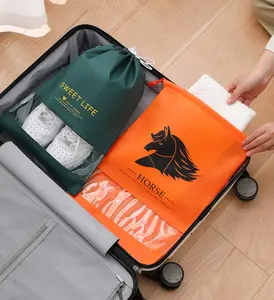 Bolsas de almacenamiento de polvo con logotipo personalizado, bolsa de regalo para zapatos, cordón no tejido