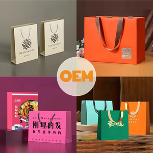 Nouveaux sacs shopping en papier sans poignée, sacs en papier personnalisés, emballages en papier pour hamburgers, sacs d'emballage en papier - Product Image 2