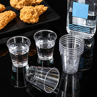 Gobelet jetable en plastique rigide pour compagnies aériennes, haute transparence, épaissi, pour boissons froides, thé et thé au lait