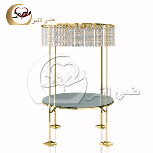 Modern French Round Dining <b>Table</b> With Tempered Glass <b>Top</b> And Metal Legs For Home Dining Room Furniture - Product Image 4