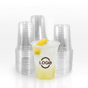 Vaso de Plástico Transparente Personalizado con Logotipo, 98 mm, con Tapas, 12oz, 16oz, 22oz, 32oz, para Café Helado, Jugo, Leche, Té, Smoothie, Cerveza - Product Image 1