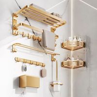 Porte-serviettes mural d'angle moderne en alliage d'aluminium et acier inoxydable 304, double niveau, écologique et durable, garantie 5 ans