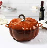 LOVFE Grosir Panci Besi Cor Oranye Bentuk Labu 20cm 25cm Panci Rebus Berlapis Enamel Panci Saus Casserole Cocok untuk Kompor Gas dan Induksi