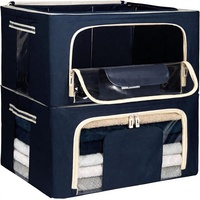 Boîtes de rangement pliables en tissu avec support métallique grande capacité pour organisation de placards et armoires – Direct Usine