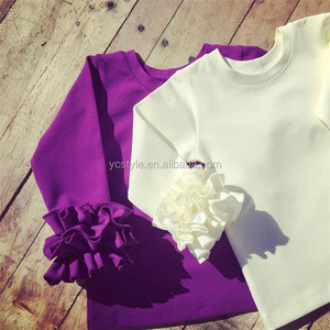 Chemises pour bébés filles, t-shirts en coton, hauts à volants, vêtements à manches longues pour enfants - Product Image 2
