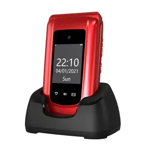 High Quality 2G Flip Phone 1.77+2.4'' Dual Display GSM Cell Phone Telefono LCD 2G Phone FM Bluetooth for Elderly People