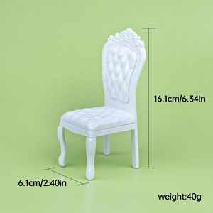 Mini meubles au prix le plus bas, ensemble de chaises et de table <span class=keywords><strong>en</strong></span> plastique pour poupées, jouets, <span class=keywords><strong>chaise</strong></span> pour poupées - Product Image 3