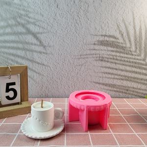 Moldes de fundición de resina hechos a mano para adornos decorativos DIY estilo Ins taza de té de silicona portavelas molde W0176 - Product Image 3