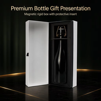 Boîte à souvenirs en papier de qualité supérieure imprimée sur mesure avec insert en mousse moulée pour ensemble cadeau de tequila et brandy à étiquette privée