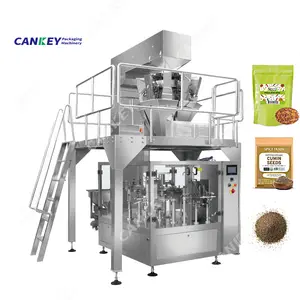 Multi Head Granule Grains Doypack Bag Cumin Hemp Spice Seeds Filling Weighing Packaging Spices Seed Packing Machine