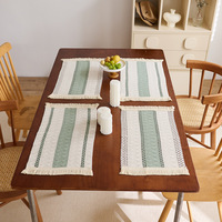 Chemin de table de luxe tissé imprimé motif végétal élégant vintage personnalisable lavable polyester coton pour mariage Noël