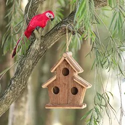 Alta Qualidade Ao Ar Livre De Madeira Bird Nest Sucção Cup Pendurado Janela Translúcida Bird House - Product Image 4