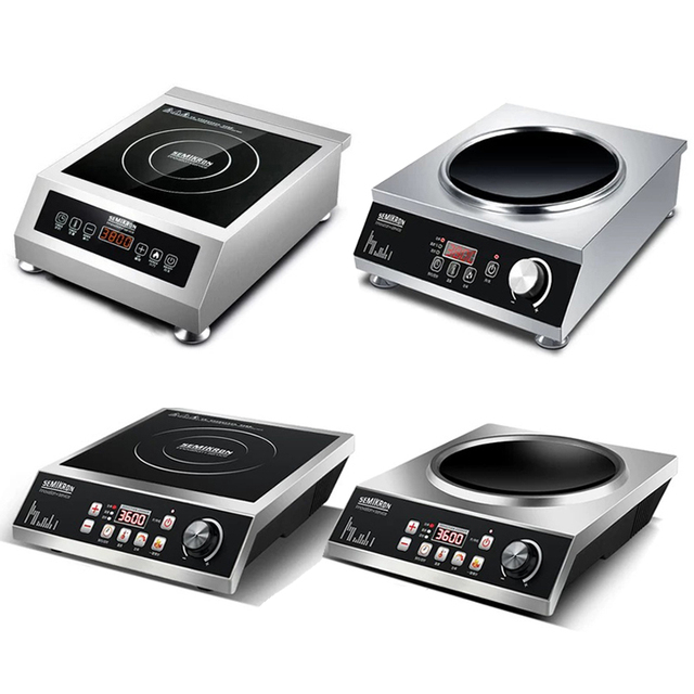 SEMIKRON 3600w/5000w Concave or Flat Commercial Electric Induction Cooker Large High Power Restaurant Cooktop Cooking Stove