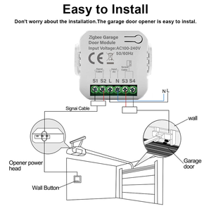 Module de rétrofit Tuya Smart Zigbee pour ouvre-porte de garage, compatible Alexa et Google <span class=keywords><strong>Assistant</strong></span>, pour usage domestique et application Smart Life - Product Image 6