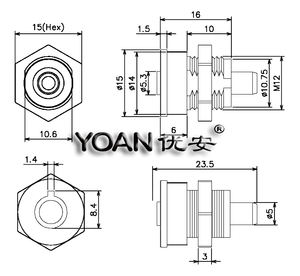 YOAN Miniature 12mm Serrure à cylindre tubulaire à broche <span class=keywords><strong>radiale</strong></span> en alliage de zinc chromé brillant pour boîtier de batterie, 2 clés, Grade 3 ANSI - Product Image 3
