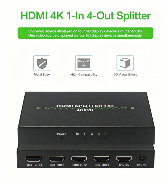 1 in 2/4/8/10/16 Out H DMI 1.4 Splitter 4K 2K 30Hz 3D 1080P for Multiple Monitors HDTV PS3 PS4 Xbox DVD Player More Scenarios