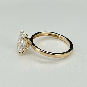 HQ Gems Au750 D VS1 IGI Diamant 18 Karat Gelbgold <span class=keywords><strong>Oval</strong></span> 2 Karat 3 Karat 4 Karat 5 Karat Labor CVD Diamant Verlobung Diamantring - Product Image 3