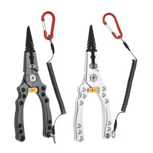 Pince de pêche Q10 en alliage d'aluminium gris canon argenté rouge, coupe-leurre portable, pince à poisson, équipement de pêche - Product Image 1