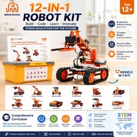 Weebot Robotstorm Kit Educativo STEM 12 en 1, Chasis y Brazo de Tanque Robótico DIY para Niños y Adultos, para la Escuela