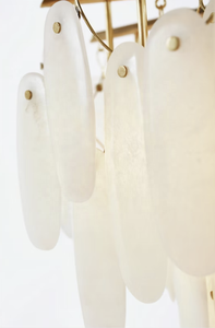 Lámpara de Pared Moderna de Diseño Americano, Creativa, de Latón Macizo y Alabastro Español, para Hotel, Villa, Sala de Estar, <span class=keywords><strong>Cora</strong></span>, Aplique Grande Tipo Cascada - Product Image 6