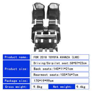 Wholesale Factory Custom 5D <b>TPE</b> Rubber Eco-friendly Waterproof Anti Slip 5D Car Floor Mats 3 Pieces for TOYOTA AVANZA(LHD) 2018 - Product Image 4