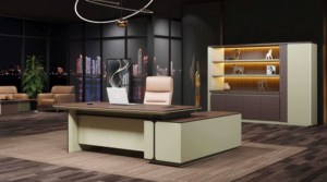 Современный модульный L-образный административный стол серии Tianyu, 1,8-2 м, серый/бежевый, трансформируемый стол для руководителя - Product Image 4